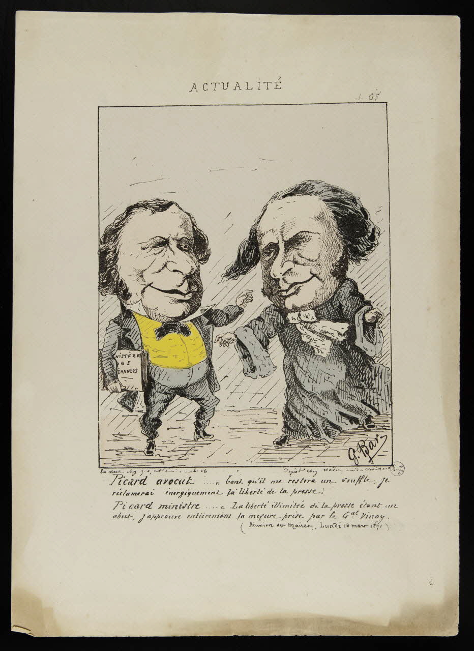 Bar G. ; Grognet ; Madre caricature ACTUALITE  N° 65 Paris 1871 1996.26.36 Photo