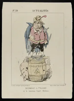 Grognet ; Madre caricature N° 30  ACTUALITES  BADINGUE-le-TRUAND  où le nouveau Saint Hélène. Paris 1870 1996.26.37 Photo