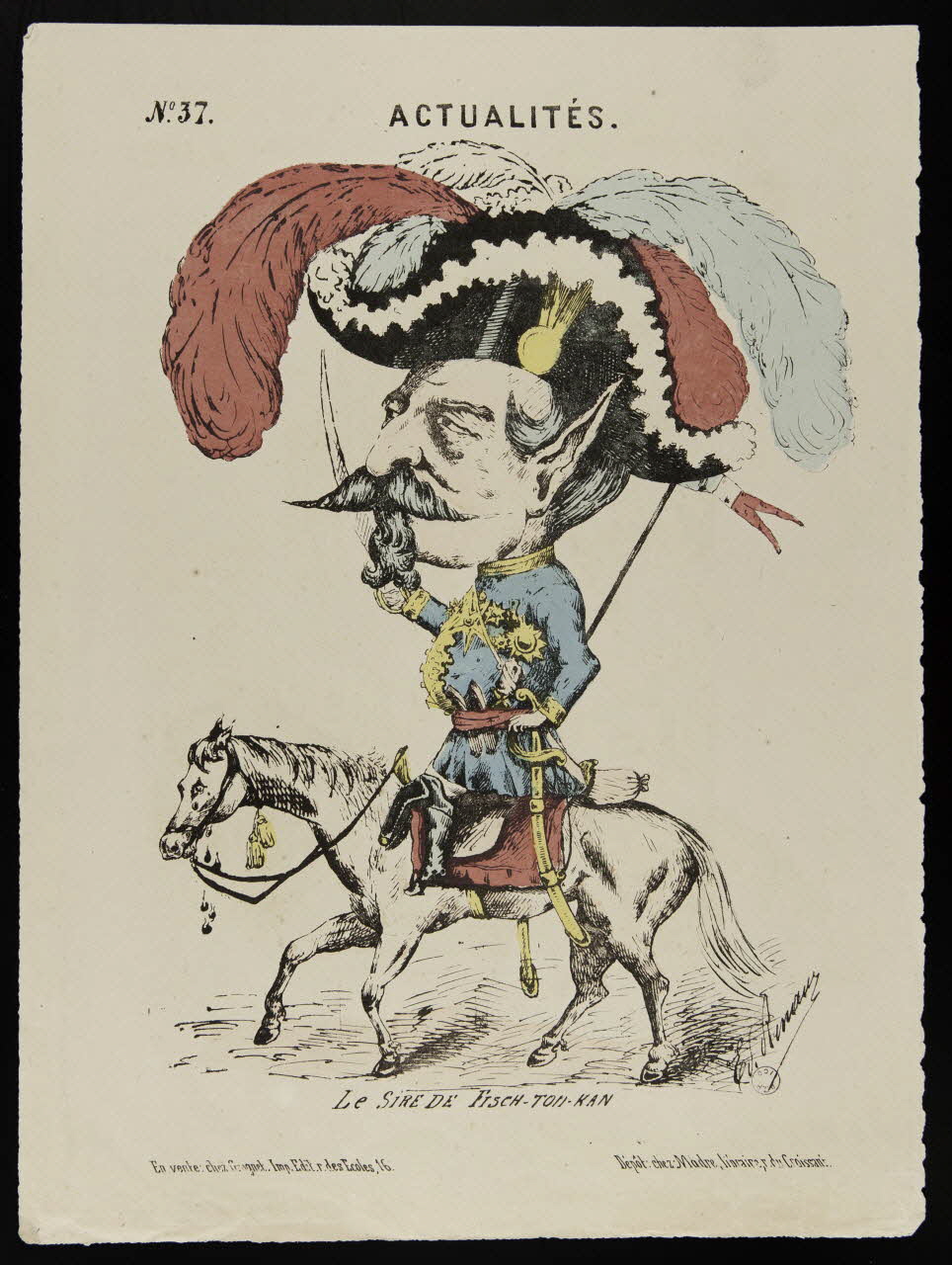 Renard E. ; Grognet ; Madre caricature N° 37  ACTUALITES  Le SIRE DE FISCH-TON-KAN Paris 1870 1996.26.38 Photo