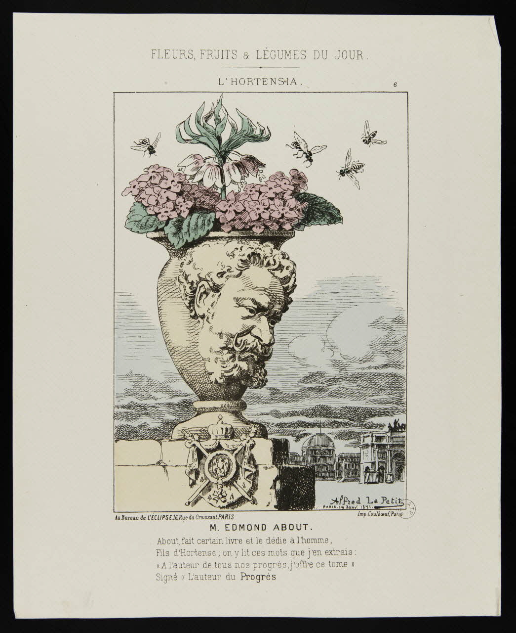 Alfred Le Petit ; Coulboeuf caricature M. EDMOND ABOUT. Paris 1871 1996.26.4 Photo