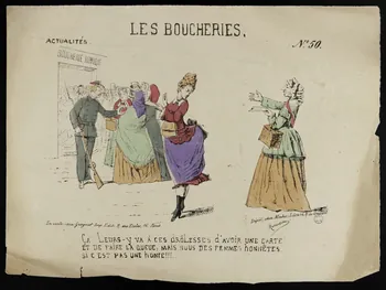 Morsabeau ; Grognet ; Madre caricature LES BOUCHERIES  ACTUALITES  N° 50. Paris 1870-1871 1996.26.42 Photo