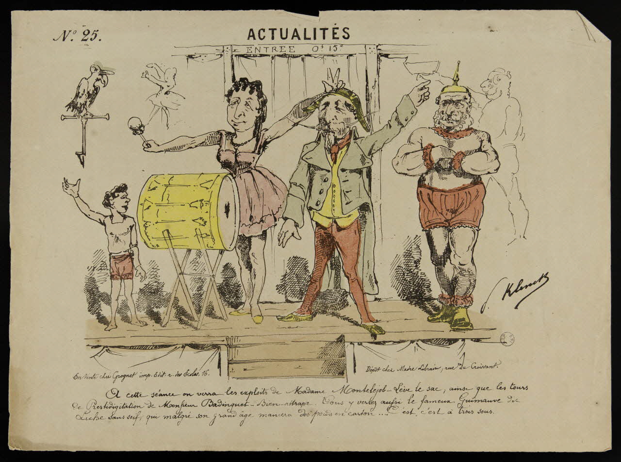 Klenck V. ; Grognet ; Madre caricature N°. 25.  ACTUALITES Paris 1870-1871 1996.26.45 Photo