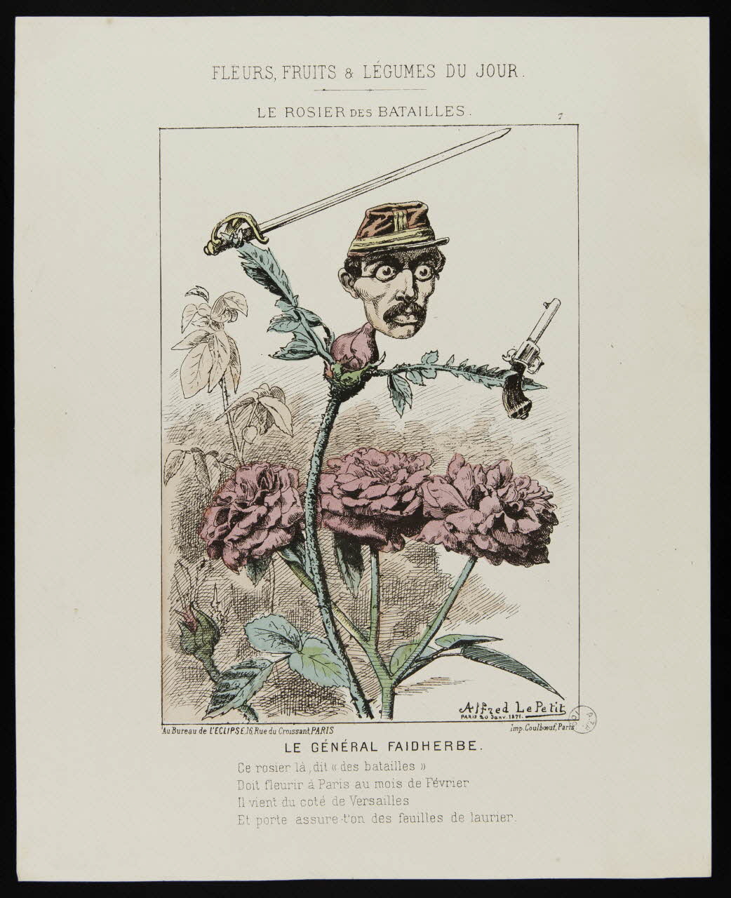 Alfred Le Petit ; Coulboeuf caricature LE GENERAL FAIDHERBE. Paris 1871 1996.26.5 Photo