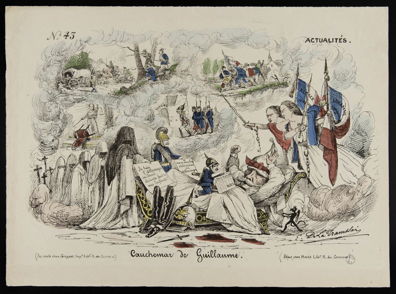 Tramblais de la ; Grognet ; Madre caricature N° 43  ACTUALITES.  Cauchemar de Guillaume. Paris 1870-1871 1996.26.51 Photo