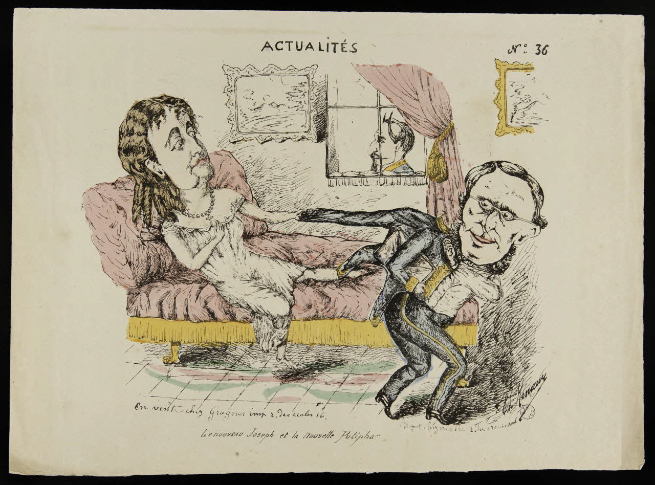 Renard E. ; Grognet ; Madre caricature ACTUALITES  N° 36  Le nouveau Joseph et la nouvelle Putipahar Paris 1870-1871 1996.26.55 Photo