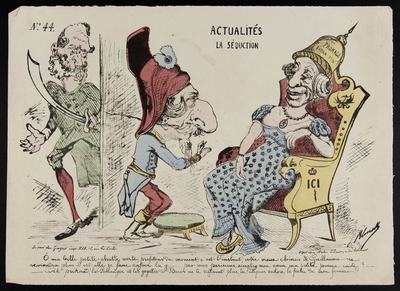 Klenck V. ; Grognet ; Madre caricature N°. 44.  ACTUALITES  LA SEDUCTION. Paris 1870-1871 1996.26.58 Photo