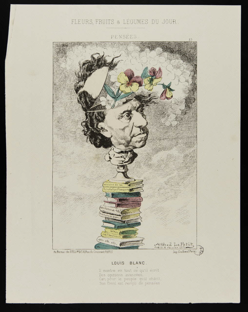 Alfred Le Petit ; Coulboeuf caricature LOUIS BLANC. Paris 1871 1996.26.6 Photo