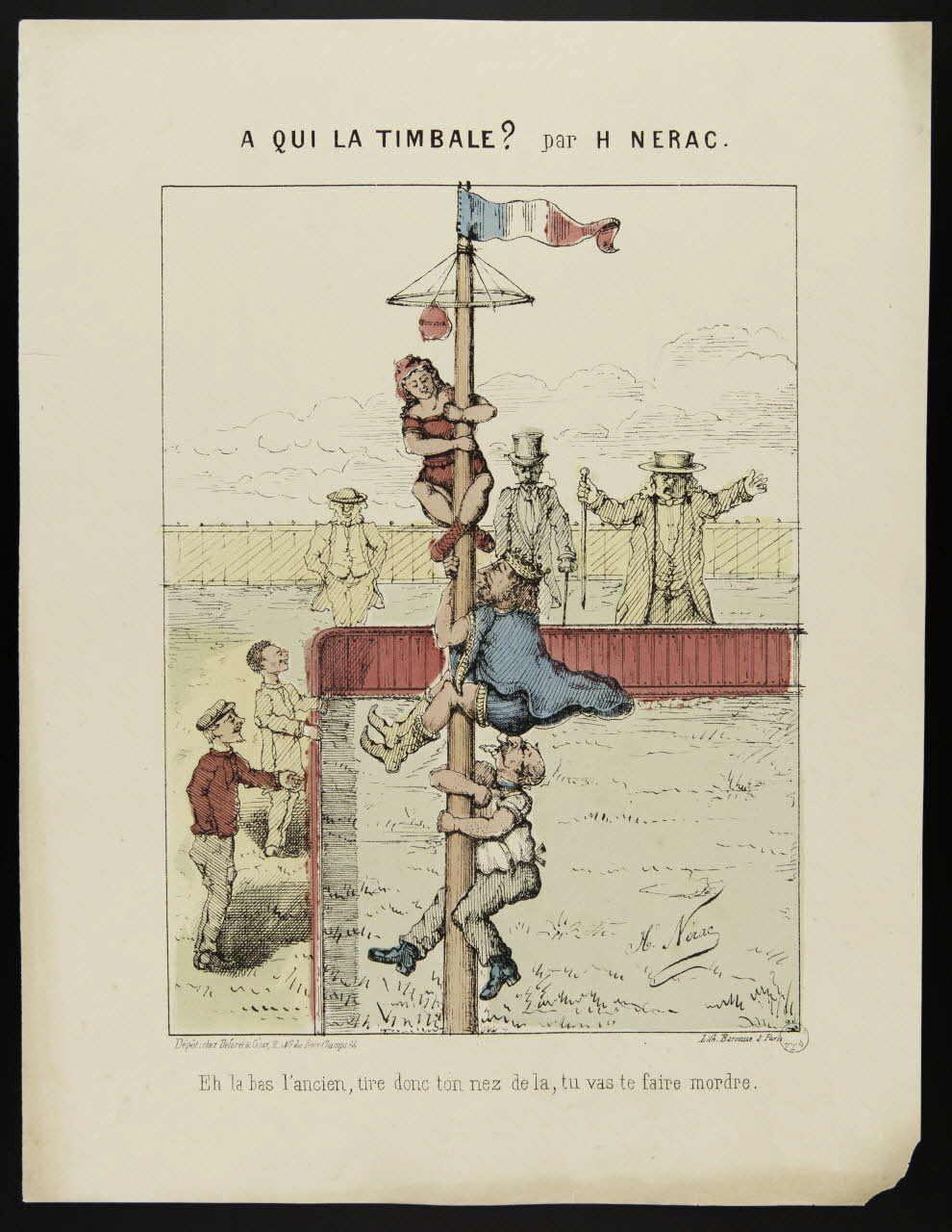 Nérac H. ; Lithographie Barousse ; César estampe A QUI LA TIMBALE ? 1870-1871 1996.26.66 Photo