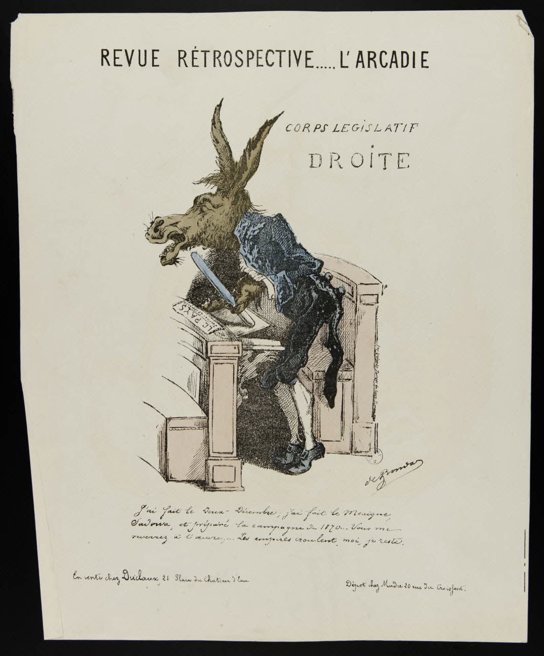 Bonva de ; Duclaux ; Madre caricature REVUE RETROSPECTIVE..... L'ARCADIE Paris 1870-1871 1996.26.67 Photo