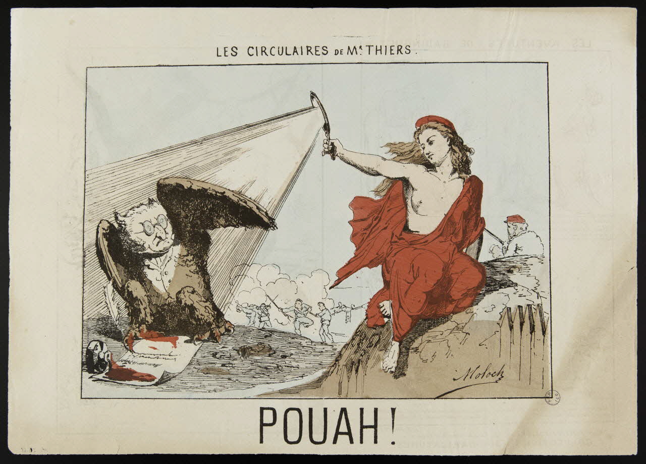 B. Moloch ; Talons caricature LES CIRCULAIRES DE MR THIERS  POUAH ! Paris 1870-1871 1996.26.68 Photo