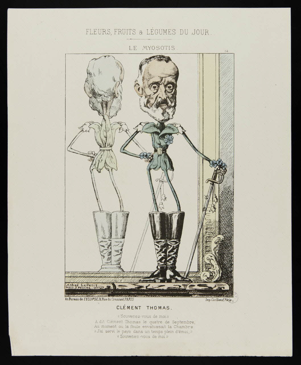 Alfred Le Petit ; Coulboeuf caricature CLEMENT THOMAS. Paris 1871 1996.26.7 Photo