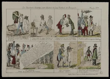 Falons ; Talons caricature Les Aventures illustrées (sinon illustres) de Louis Verhuel dit Bonaparte.  Planche 2ème Paris 1870-1871 1996.26.71 Photo