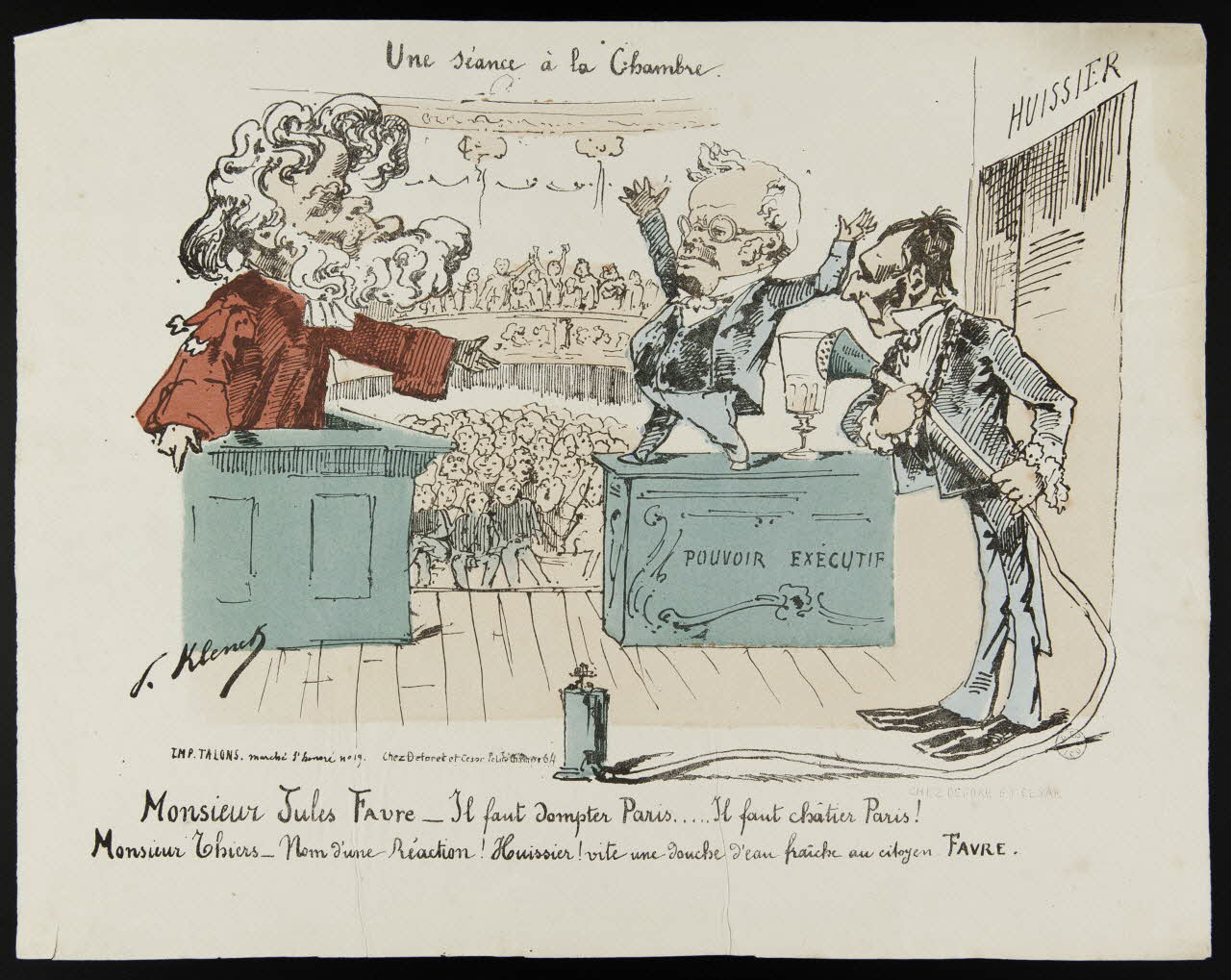 Klenck V. ; talons caricature Une séance à la Chambre Paris 1870-1871 1996.26.72 Photo