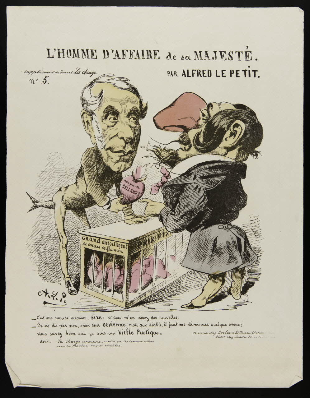 Alfred Le Petit ; Duclaux ; Madre caricature L'HOMME D'AFFAIRE de sa MAJESTE.  PAR ALFRED LE PETIT. France 1870-1871 1996.26.73 Photo