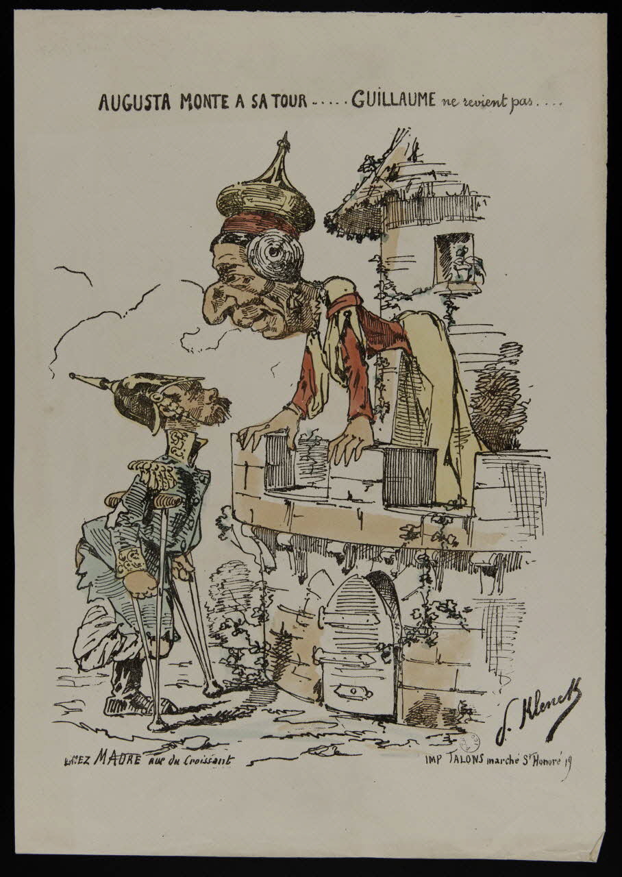 Klenck V. ; Madre ; Talons caricature AUGUSTA MONTE A SA TOUR......GUILLAUME ne revient pas.... Paris 1870-1871 1996.26.74 Photo