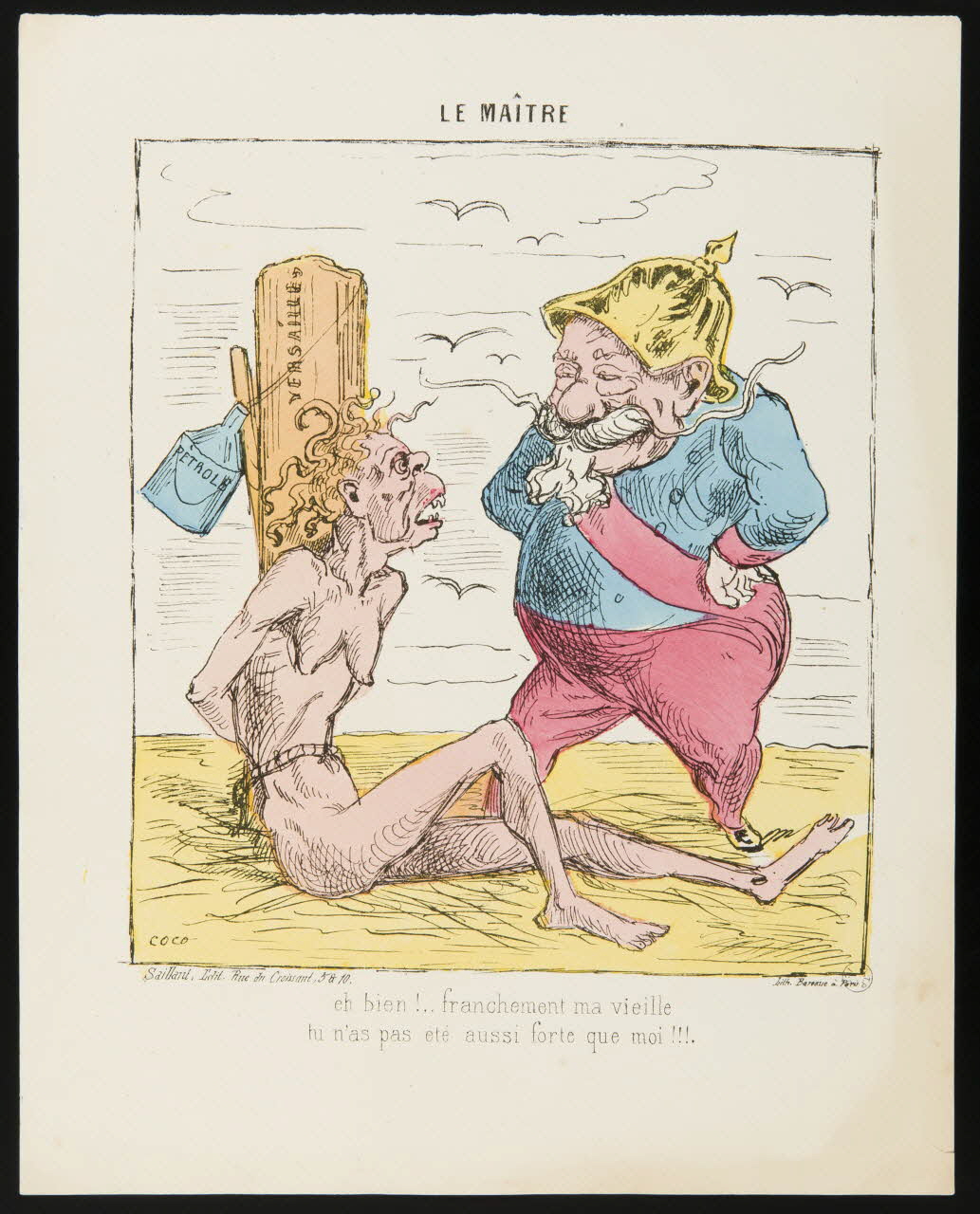 coco ; saillant ; Lithographie Barousse caricature LE MAÎTRE Paris 1870-1871 1996.26.77 Photo