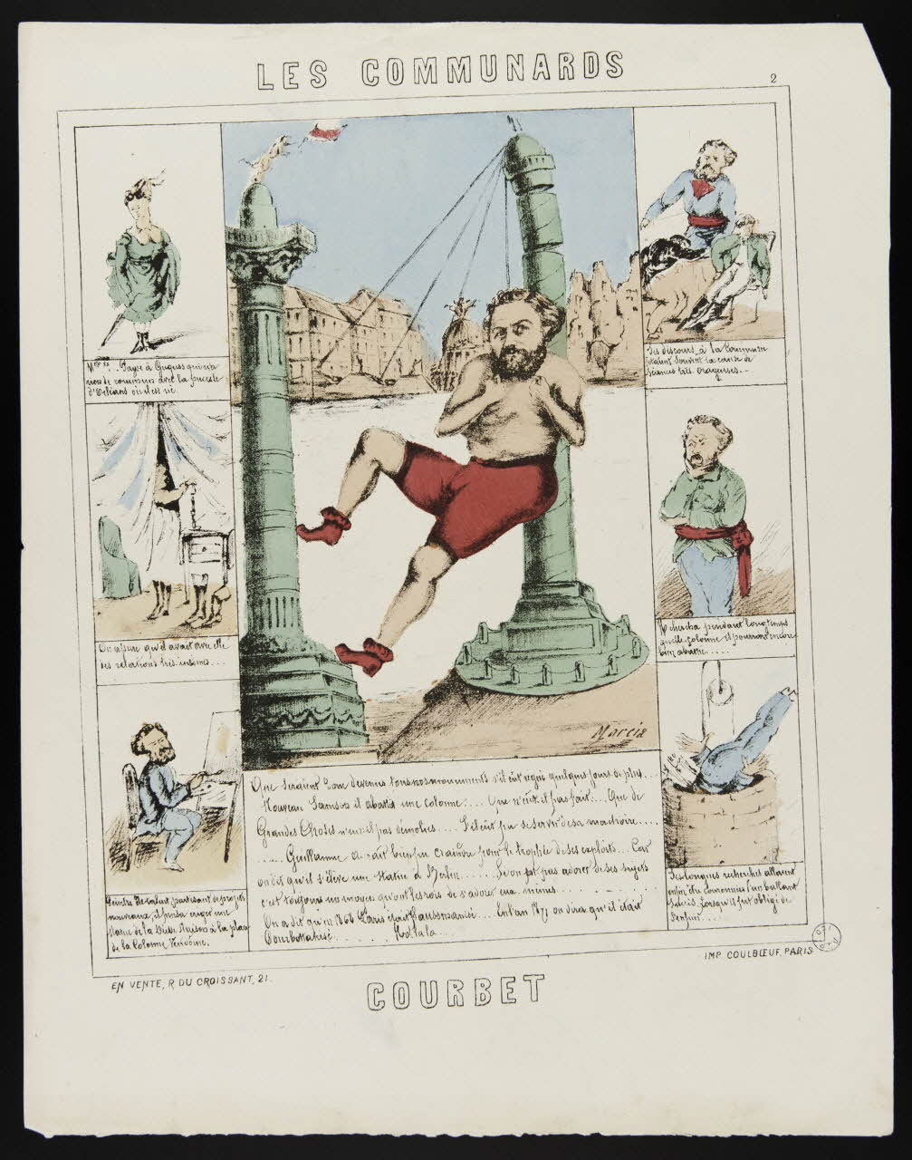 Marcia ; Madre ; Coulboeuf caricature LES COMMUNARDS  COURBET Paris 1871 1996.26.79 Photo