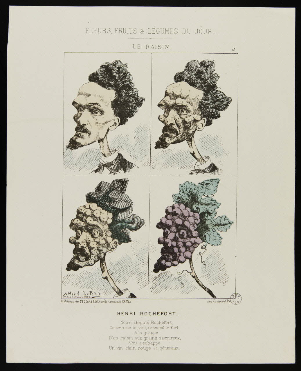 Alfred Le Petit ; Coulboeuf caricature HENRI ROCHEFORT. Paris 1871 1996.26.8 Photo