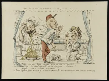 Calvimoux caricature Les derniers moments de Napoléon (illisible) 1870-1871 1996.26.84 Photo