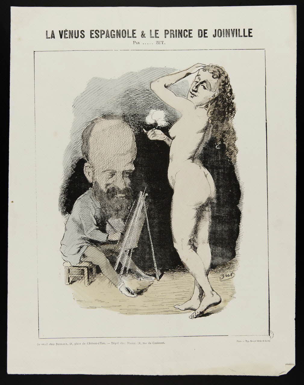Duclaux ; Madre ; Rouge caricature LA VENUS ESPAGNOLE & LE PRINCE DE JOINVILLE  PAR..... ZUT Paris 1870 1996.26.86 Photo