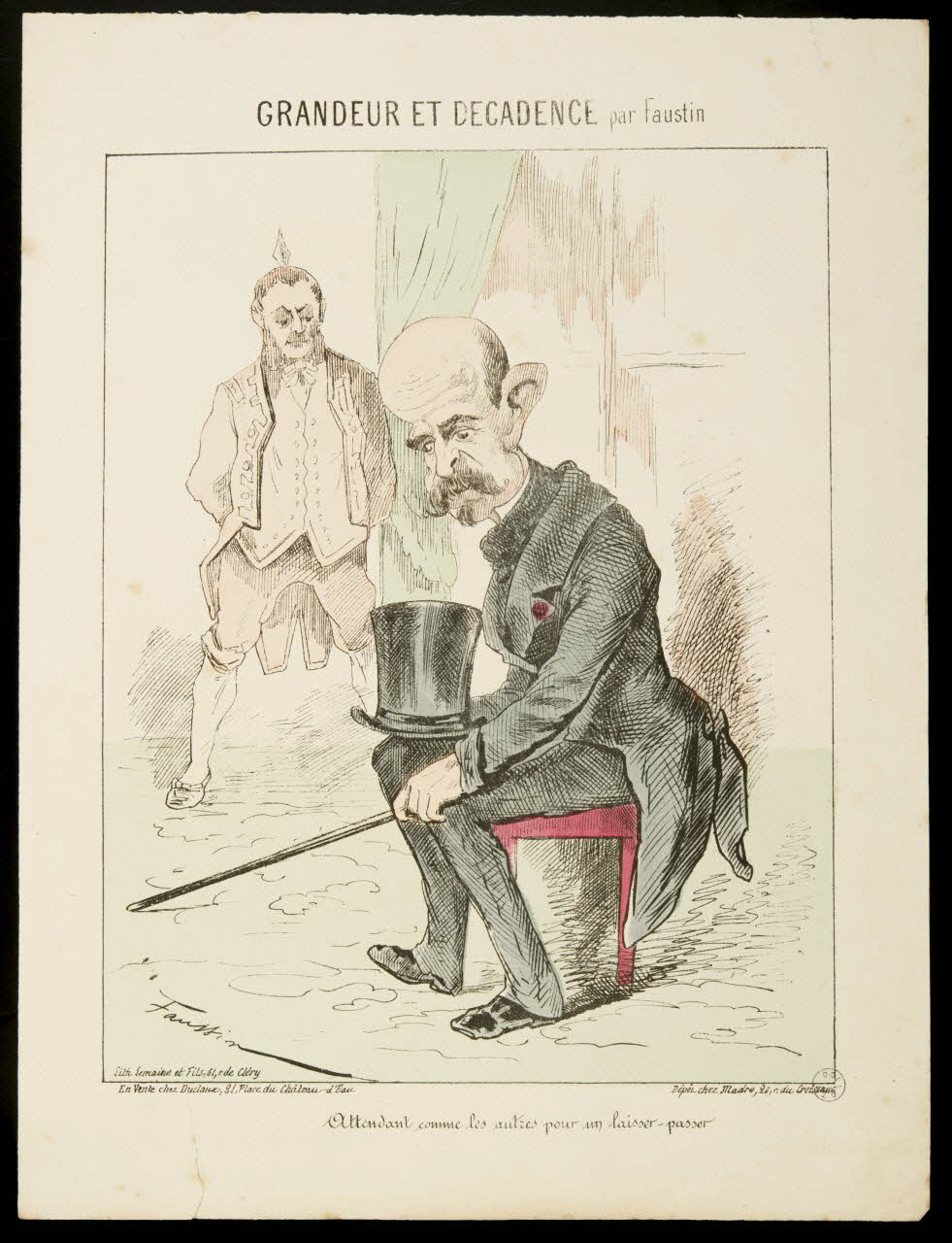 Faustin ; Lemaire ; Duclaux ; Madre caricature GRANDEUR ET DECADENCE par Faustin Paris 1870-1871 1996.26.88 Photo