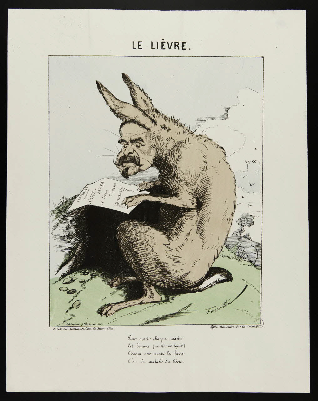 Faustin ; Duclaux ; Madre caricature LE LIEVRE. Paris 1871 1996.26.94 Photo