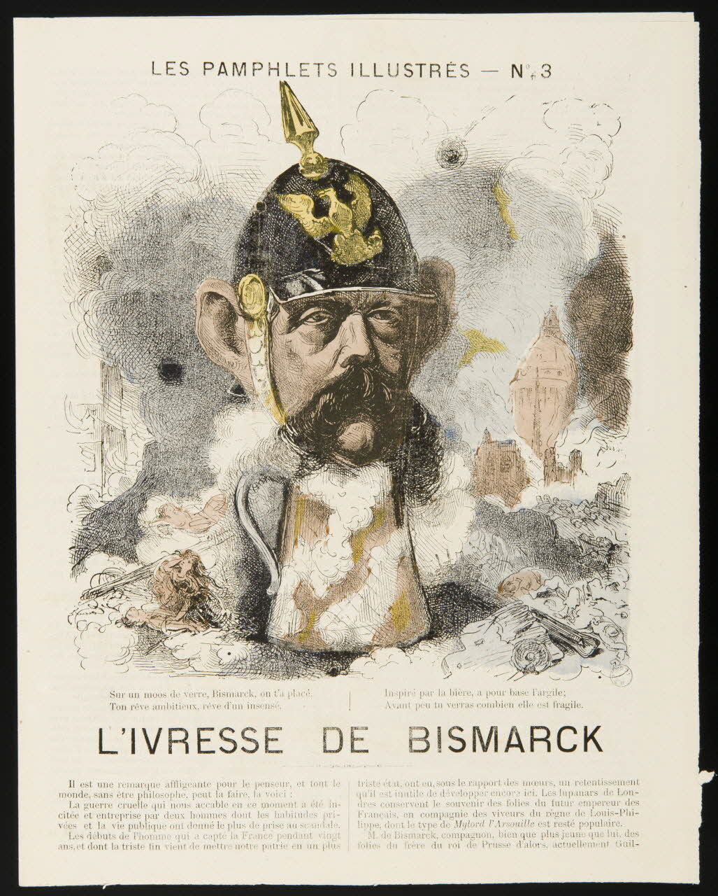 Saillant ; Balitout ; Questroy caricature LES PAMPHLETS ILLUSTRES - No 3  L'IVRESSE DE BISMARCK Paris 1870-1871 1996.26.97 Photo