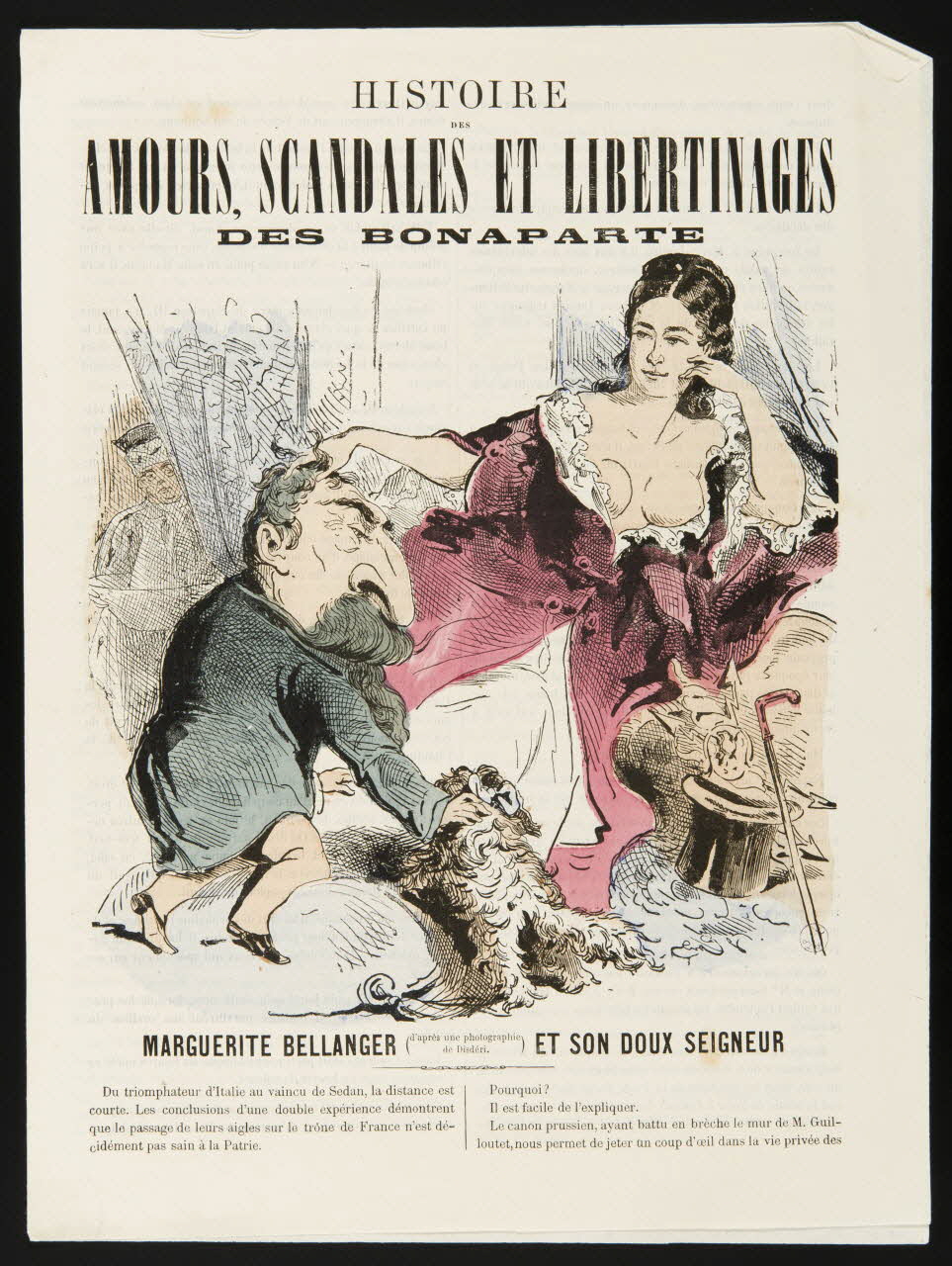 Saillant ; Balitout ; Questroy caricature HISTOIRE  DES  AMOURS, SCANDALES ET LIBERTINAGES  DES BONAPARTE  MARGUERITE BELLANGER  ET SON DOUX SEIGNEUR Paris 1870-1871 1996.26.98 Photo