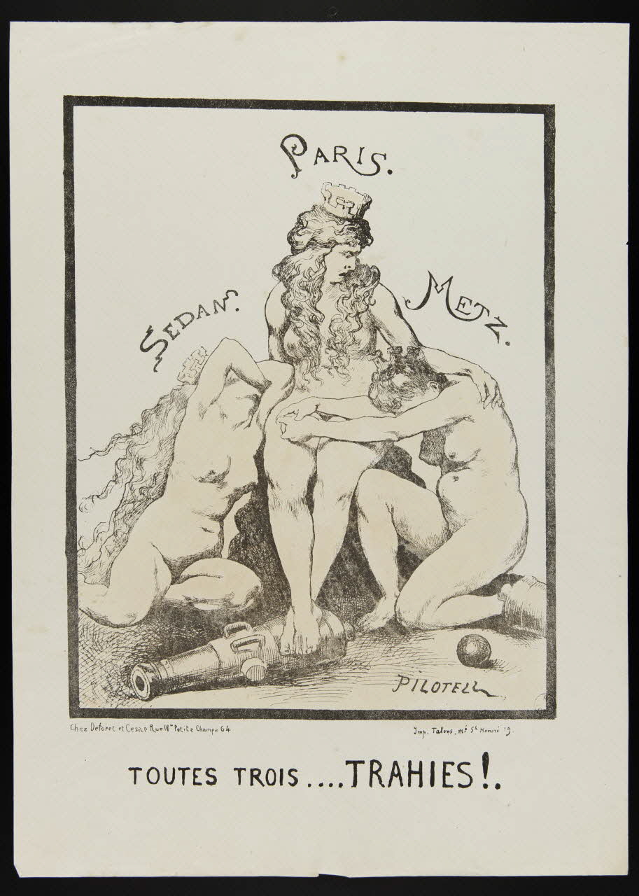 Pilotell ; Talons caricature TOUTES TROIS .... TRAHIES !. Paris 1870 1996.4.13 Photo