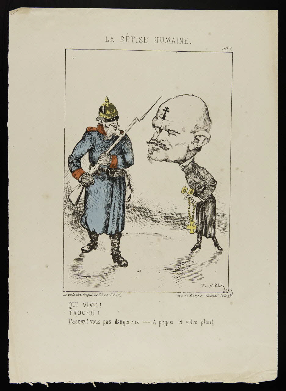 Pilotell ; Grognet ; Madre caricature LA BÊTISE HUMAINE.  N°1 Paris 1870 1996.4.18 Photo