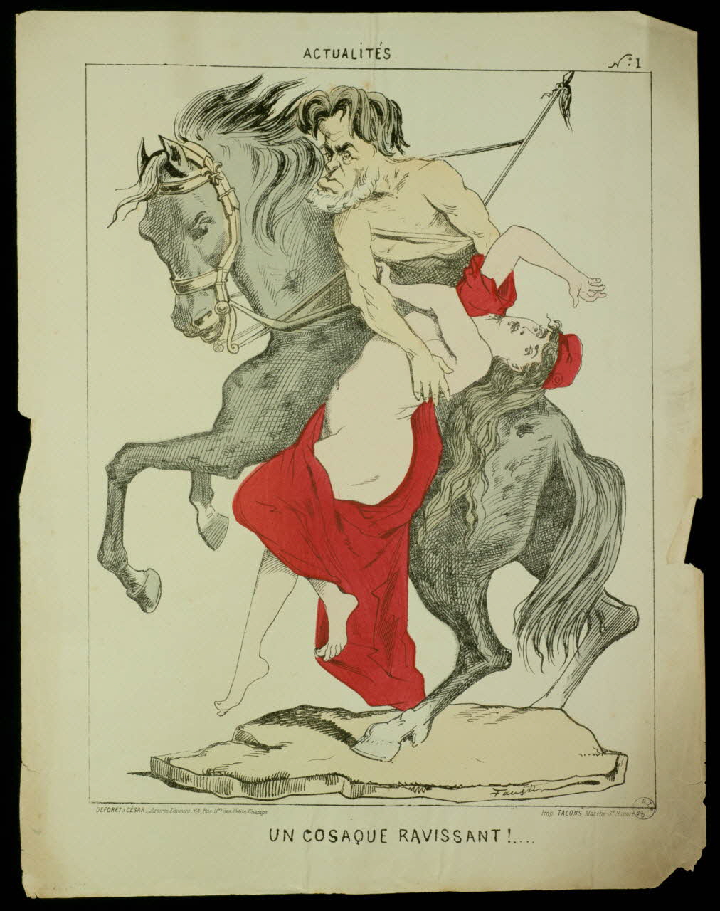 Faustin ; Talons caricature UN COSAQUE RAVISSANT!... Paris 1871 1996.4.20 Photo