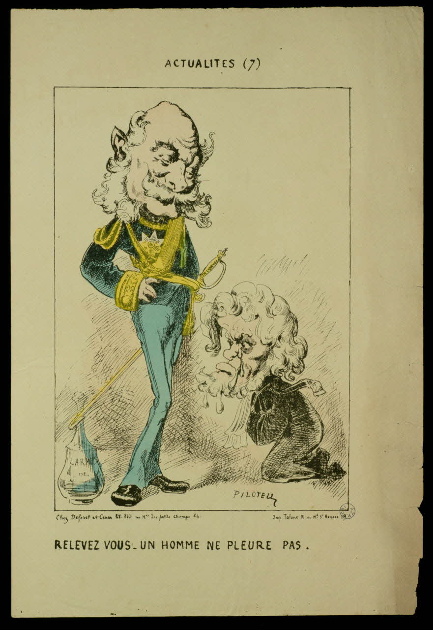 Pilotell ; Talons caricature RELEVEZ VOUS - UN HOMME NE PLEURE PAS. Paris 1871 1996.4.21 Photo