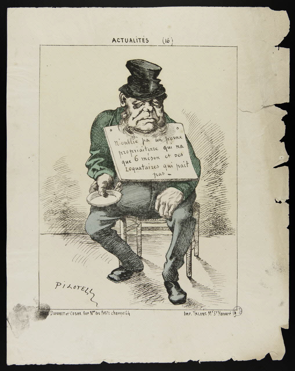 Pilotell ; Talons caricature ACTUALITES (16) Paris 1871 1996.4.25 Photo