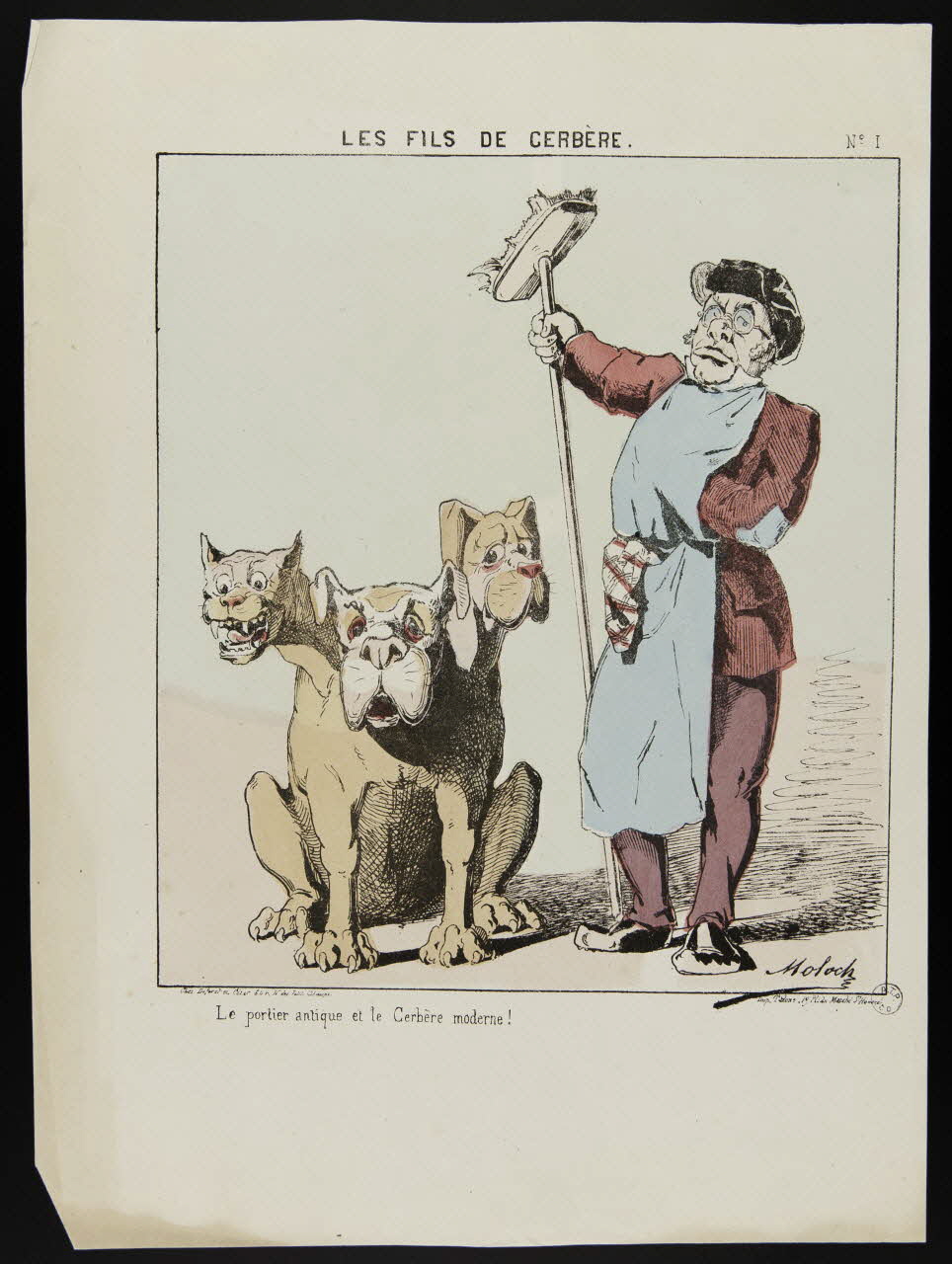 B. Moloch ; Talons caricature LES FILS DE CERBERE. N°1 Paris 1871 1996.4.30 Photo