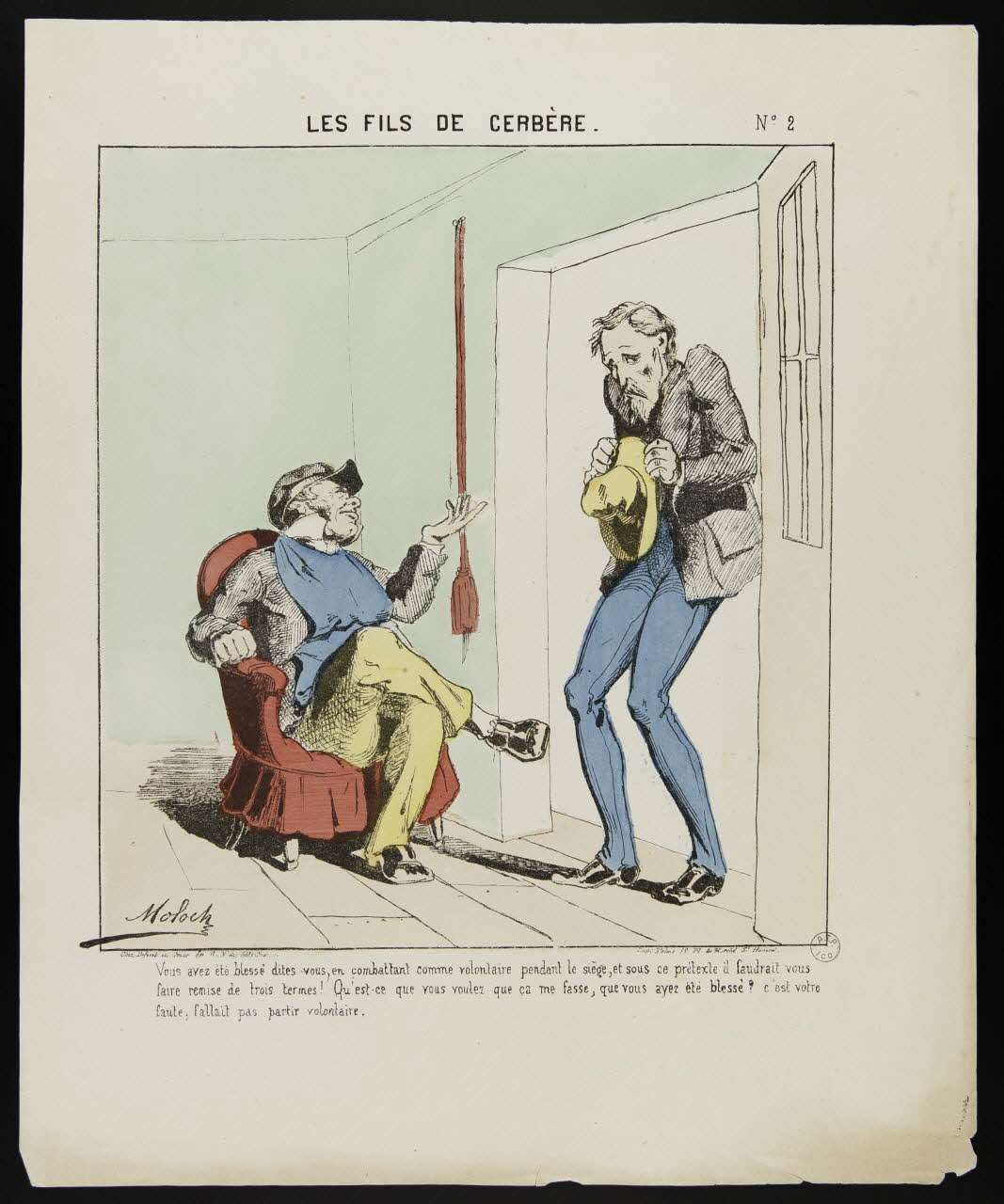 B. Moloch ; Talons caricature LES FILS DE CERBERE. N°2 Paris 1871 1996.4.31 Photo