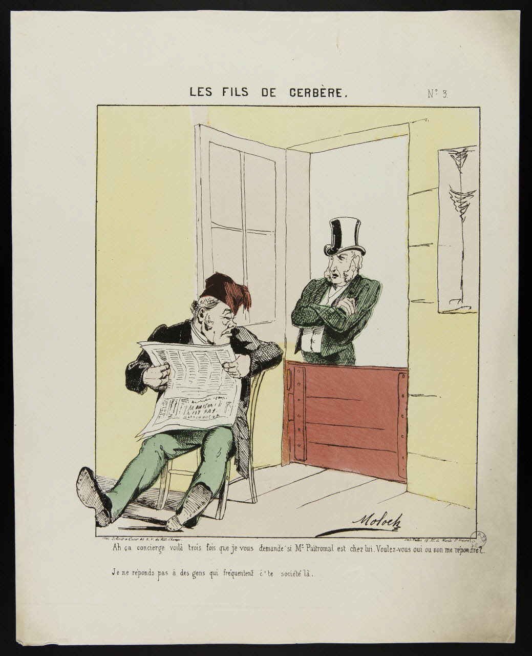 B. Moloch ; Talons caricature LES FILS DE CERBERE N° 3 Paris 1871 1996.4.32 Photo