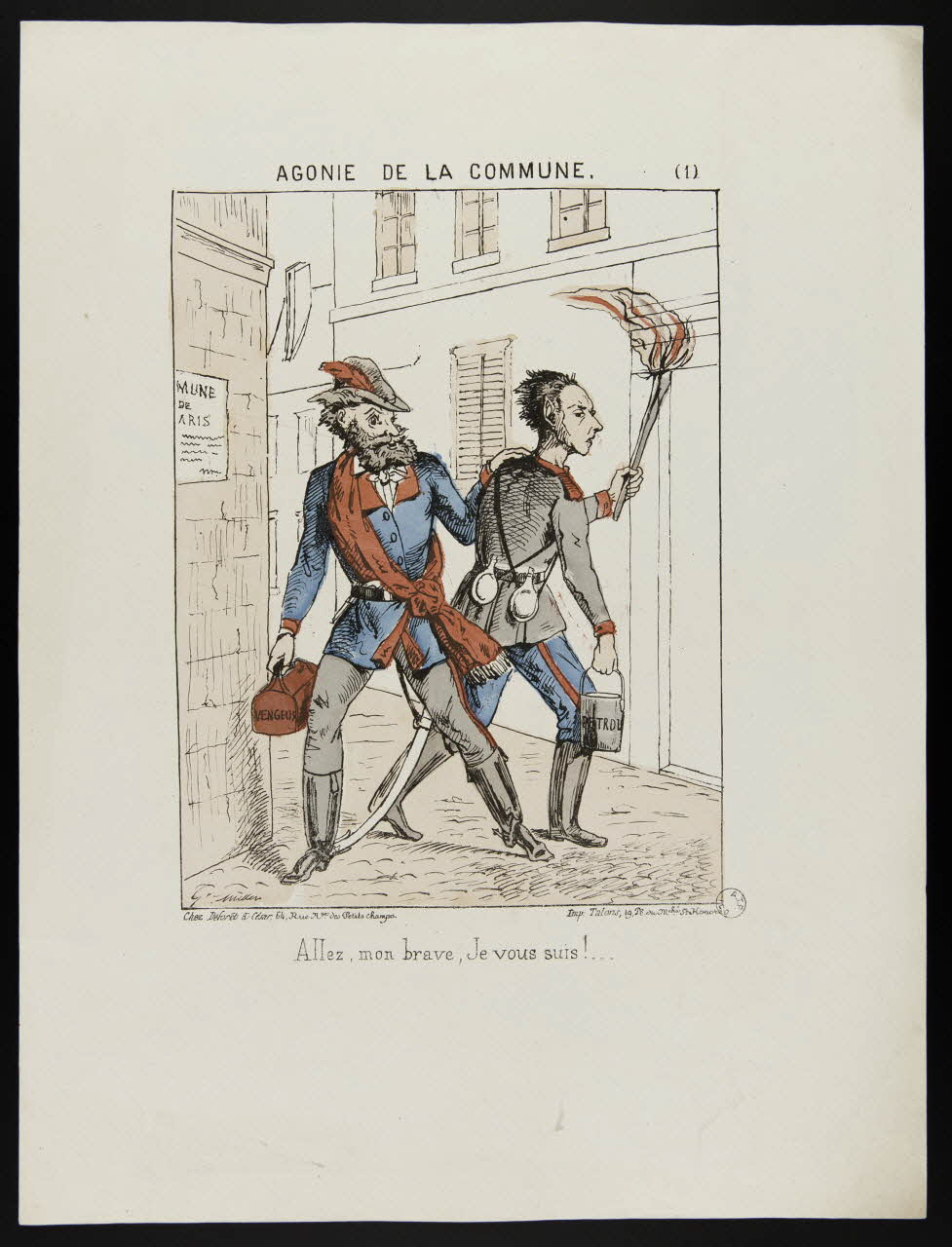 G. Muller ; Talons caricature AGONIE DE LA COMMUNE. (1) Paris 1871 1996.4.34 Photo