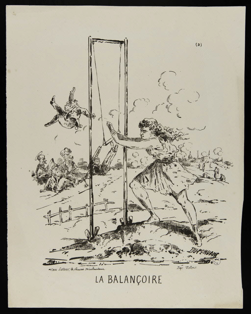 Dupendant ; Talons ; Latour caricature LA BALANCOIRE Paris 1871 1996.4.40 Photo