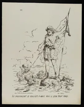 Dupendant ; Talons ; Latour caricature ILS VOUDRAIENT SE RALLIER A NOUS. MAIS IL SERA TROP TARD. Paris 1871 1996.4.41 Photo