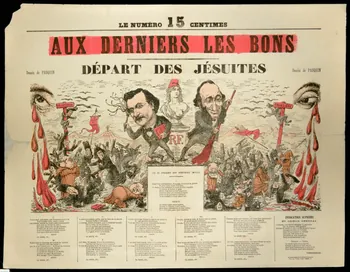 Pasquin ; Wilhem caricature AUX DERNIERS LES BONS  DEPART DES JESUITES Paris 1880 1996.4.55 Photo