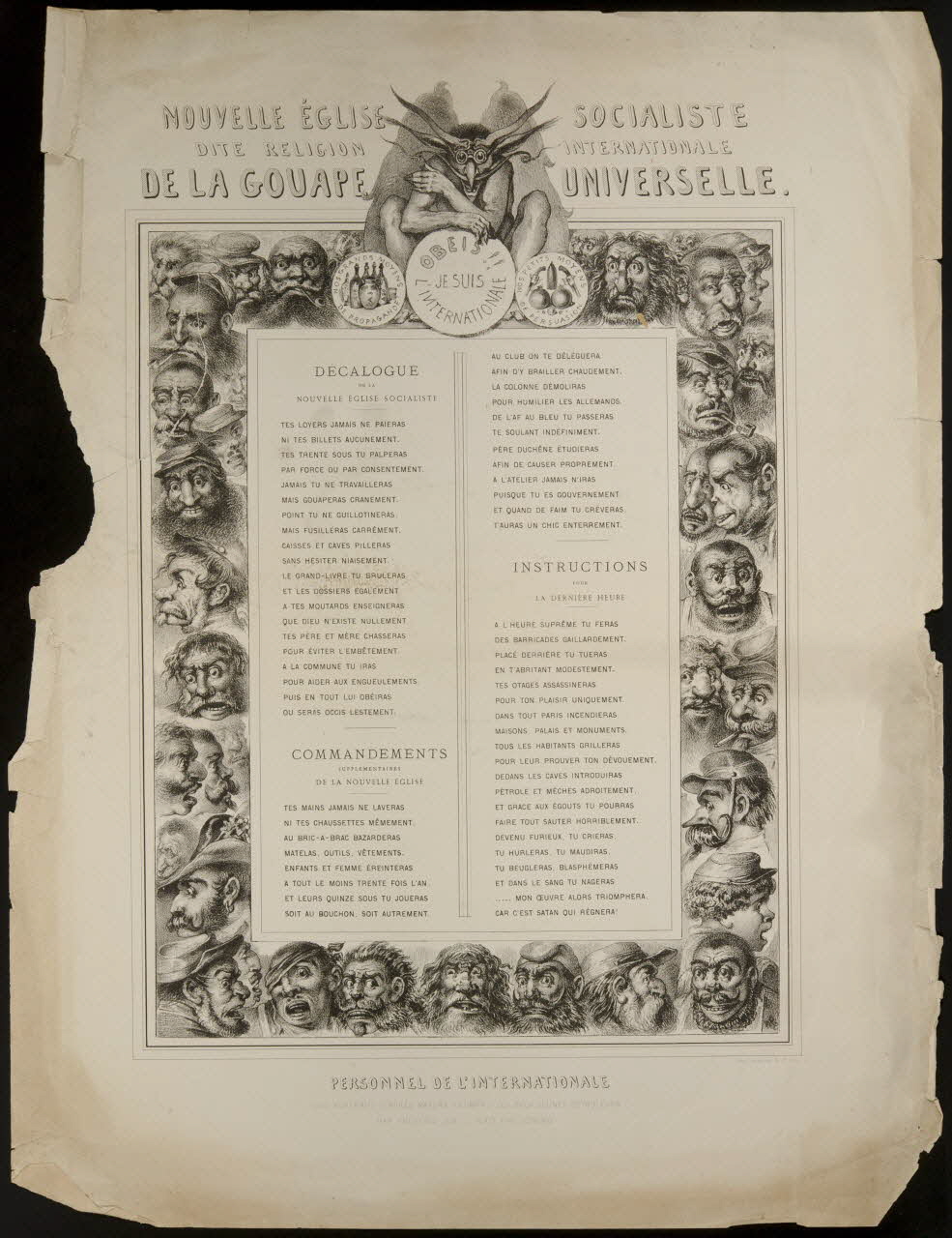 Job Frédéric caricature NOUVELLE EGLISE SOCIALISTE  DITE RELIGION INTERNATIONALE  DE LA GOUAPE UNIVERSELLE. Paris 1866-1876 1996.4.57 Photo