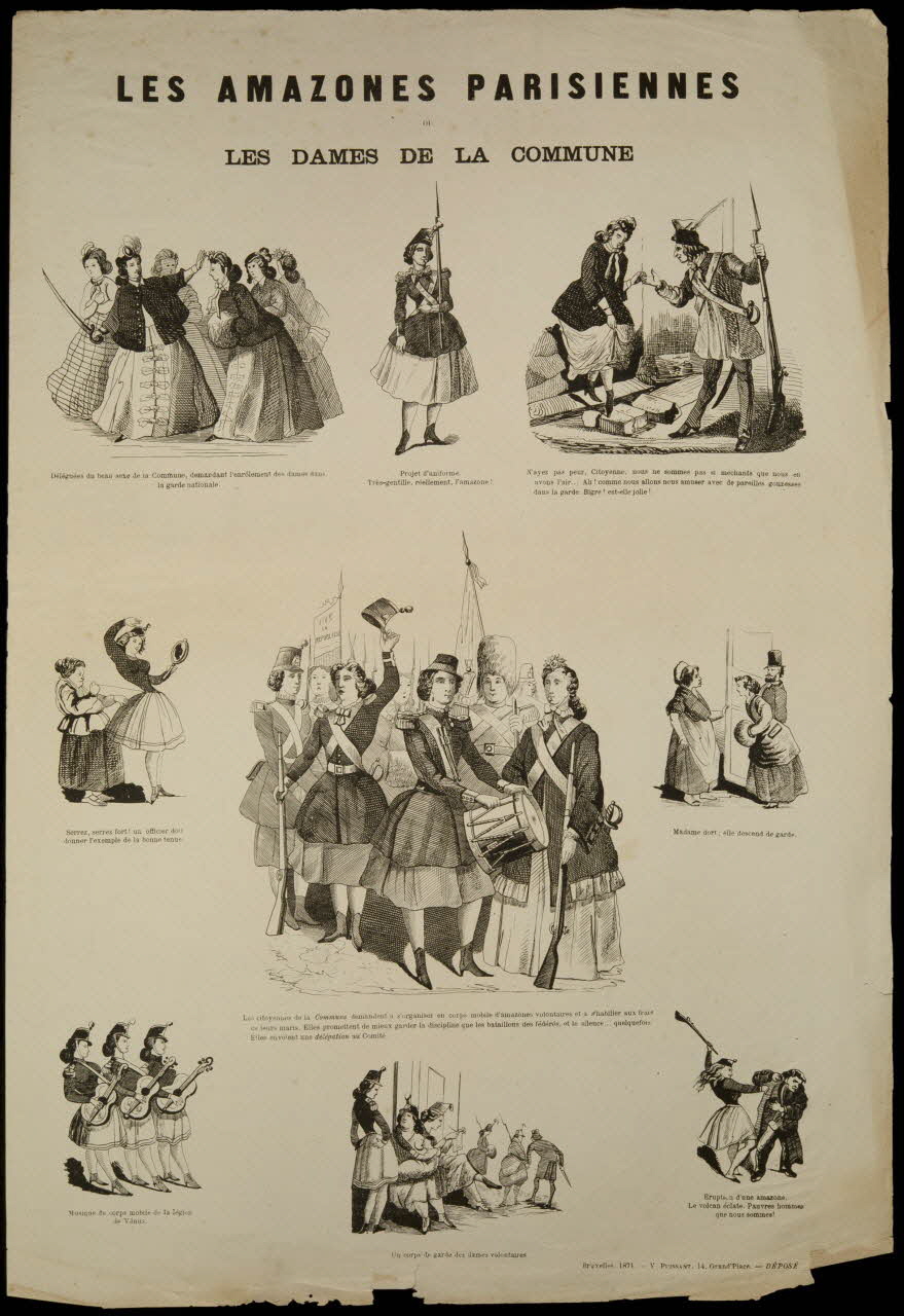 Puissant V. imagerie ancienne LES AMAZONES PARISIENNES  OU  LES DAMES DE LA COMMUNE Bruxelles 1871 1996.4.59 Photo