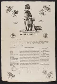 Puissant V. imagerie ancienne CONGE DEFINITIF Bruxelles 1870 1996.4.60 Photo