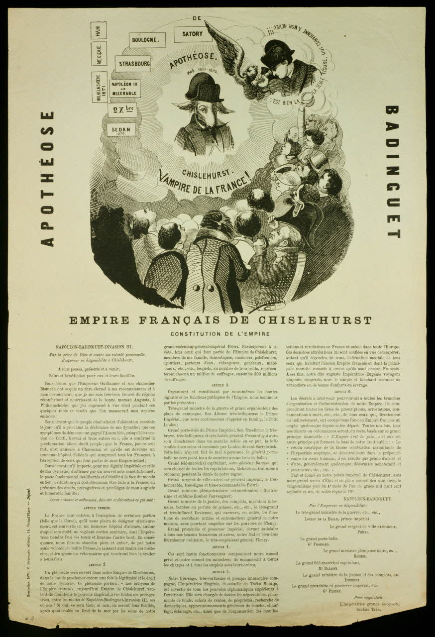 imagerie ancienne EMPIRE FRANCAIS DE CHISLEHURST  CONSTITUTION DE L'EMPIRE 1996.4.61 Photo