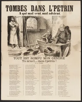 Naudin ; Davy A. caricature TOMBES DANS L'PETRIN  A qui mal veut, mal advient. Paris 1871 1996.4.67  Photo