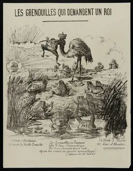 Moreau J. caricature LES GRENOUILLES QUI DEMANDENT UN ROI Bordeaux 1870 1996.4.8 Photo