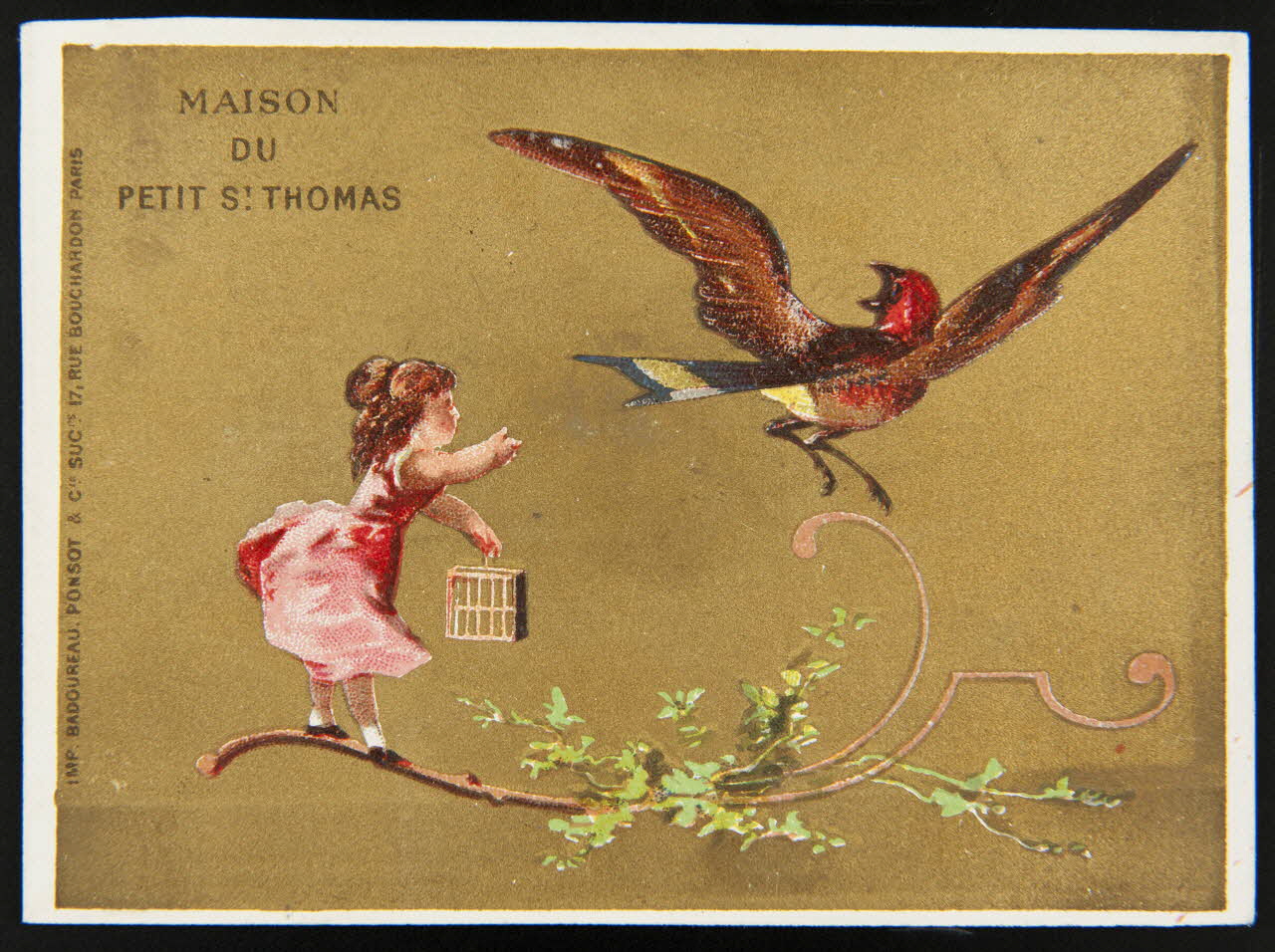 Badoureau, Ponsot carte réclame chromo Paris 1870-1880 1996.40.1073.2 Photo