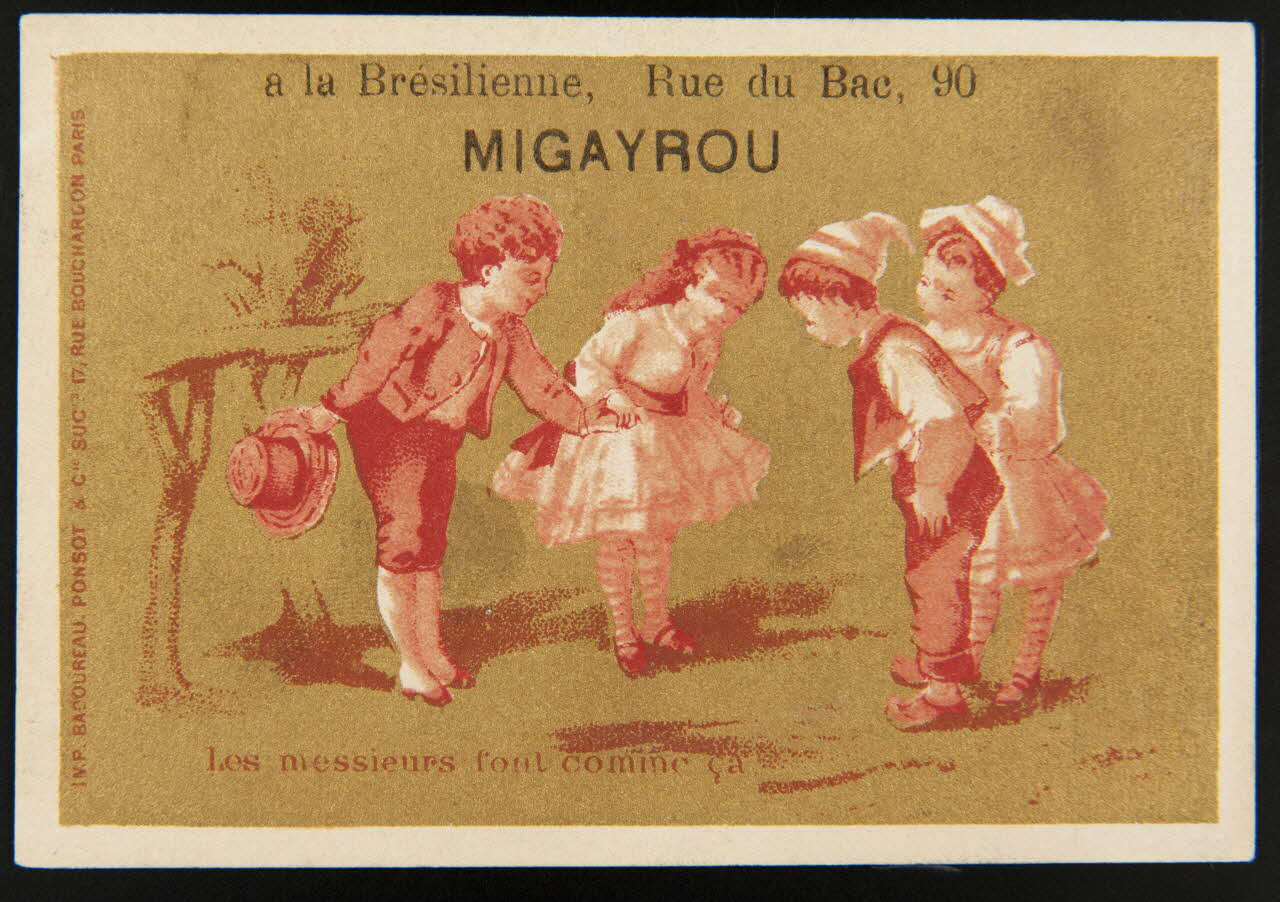 Badoureau, Ponsot carte réclame chromo Paris 1870-1880 1996.40.1079.19 Photo