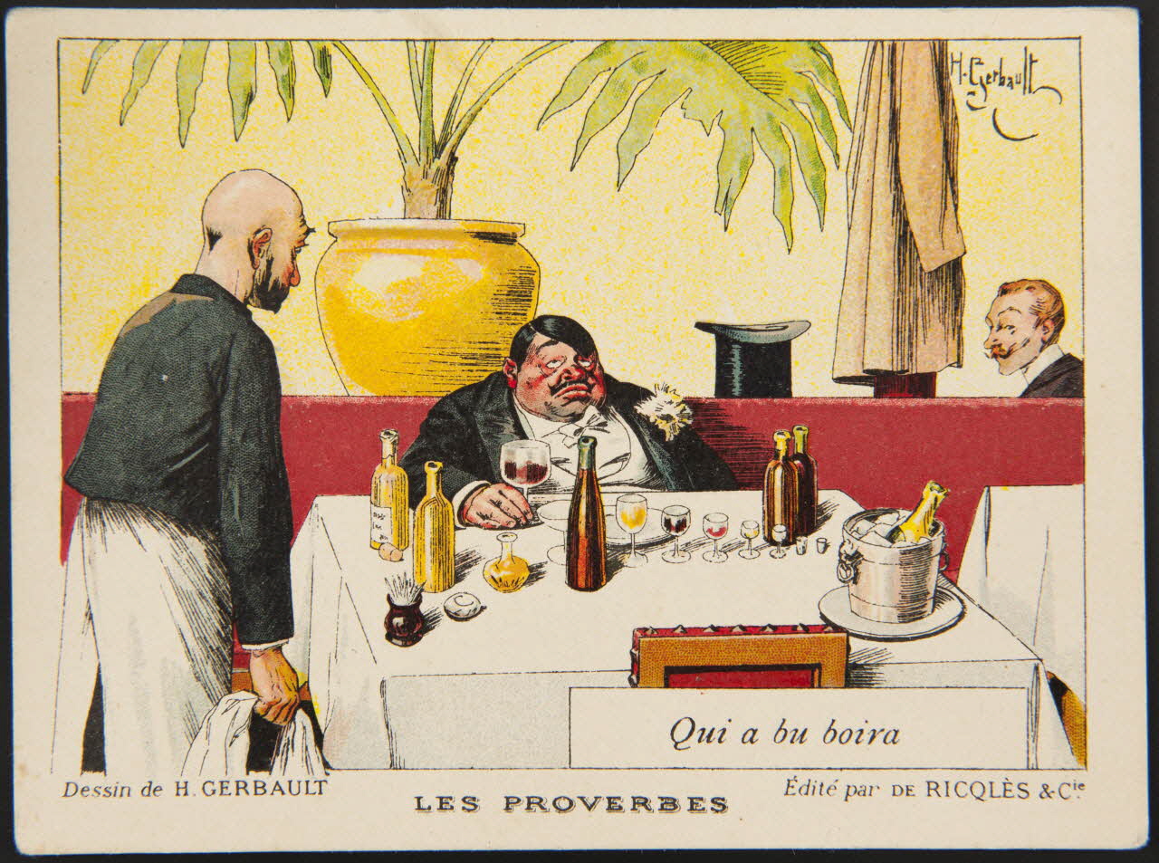 Henry Gerbault ; Emery ; Ricqlès ; G. Engelmann Paris carte réclame chromo Paris 1909 1996.40.1316.2 Photo