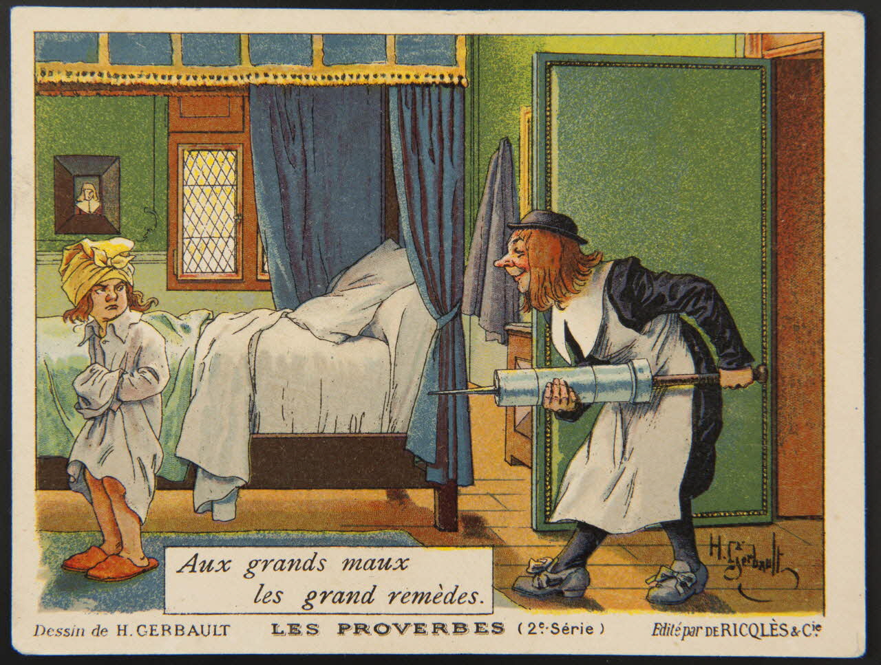 Henry Gerbault ; Emery ; Ricqlès ; G. Engelmann Paris carte réclame chromo Paris 1909 1996.40.1317.1 Photo